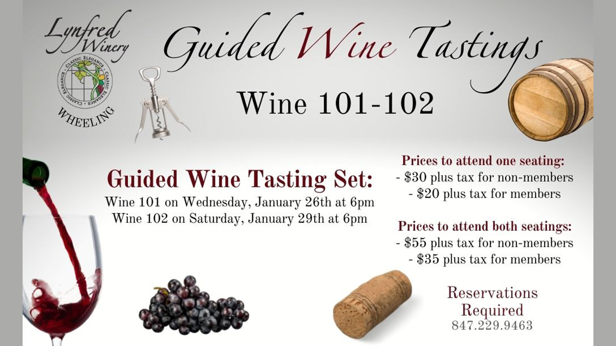 Guided Wine Tastings Wine 101-102 at Lynfred Winery